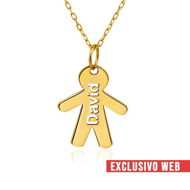 Collar Con Nombre Personalizado Oro 18k "Niño"