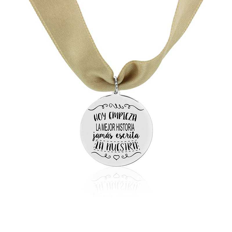 Medalla Personalizada Ramo de Novia - Arorua Bodas