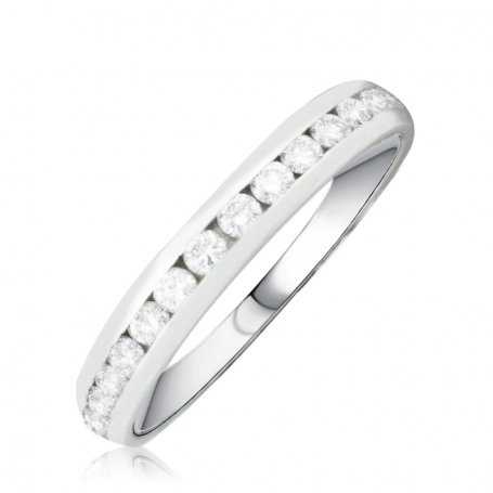 Anillo Oro Blanco Carril Diamantes Brescia