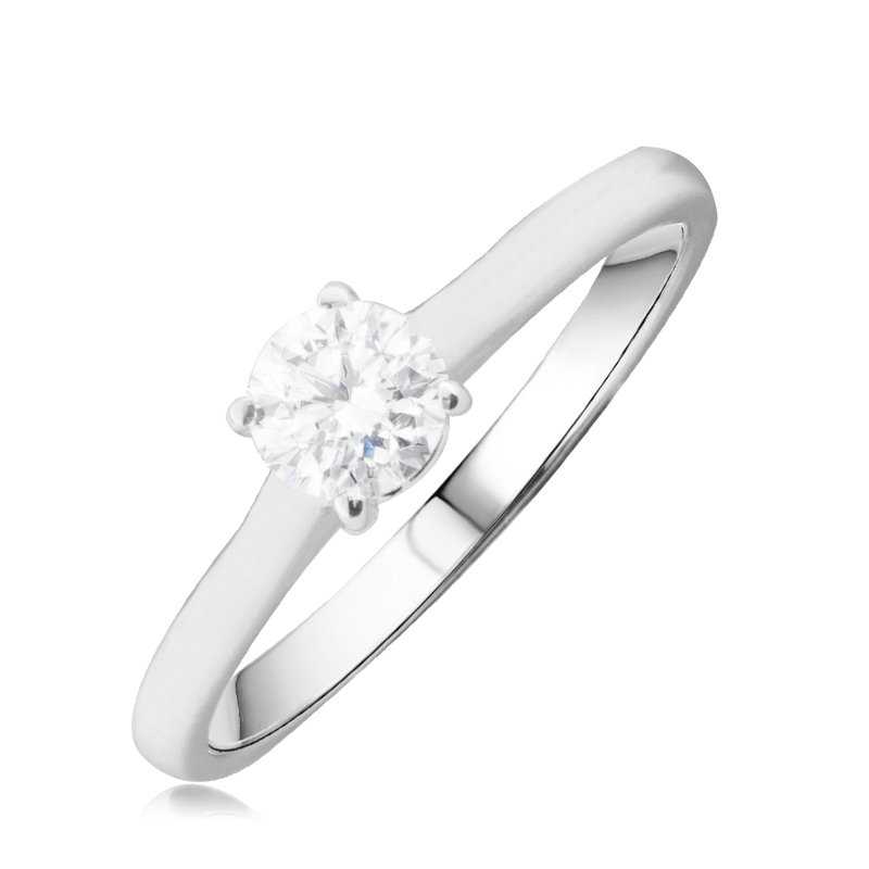 Solitario Oro Blanco Diamante Salerno