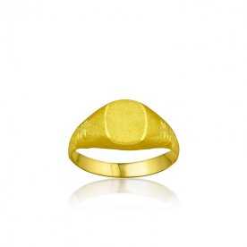 Sello Cadete Oro Plano Con Detalles 9k Leaf | EN OFERTA | ARESSO