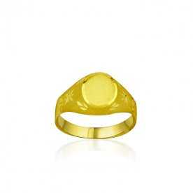 Sello Cadete Oro Con Hendiduras 9k Grass | OFERTA | Joyerías ARESSO