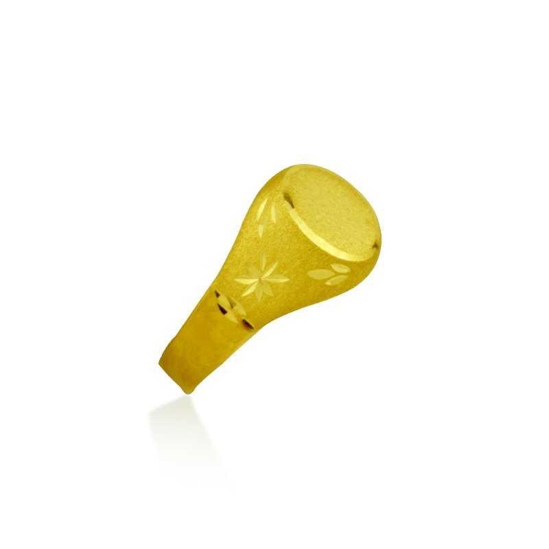 Sello Cadete Oro Con Hendiduras 9k Grass | OFERTA | Joyerías ARESSO