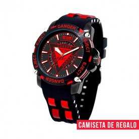 Reloj Acero Deportivo Rojo Aviador