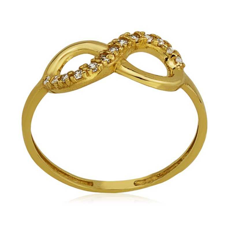 Sortija en Oro de 9k con Infinito y Circonitas Infinitus