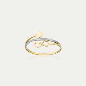 Sortija Oro Bicolor Infinito Corazón Heart