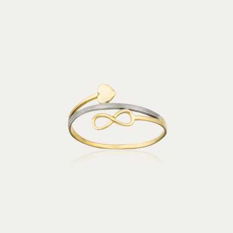 Sortija Oro Bicolor Infinito Corazón Heart