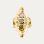 Sortija Oro 18k Lanzadera Piedras Color Rosetto