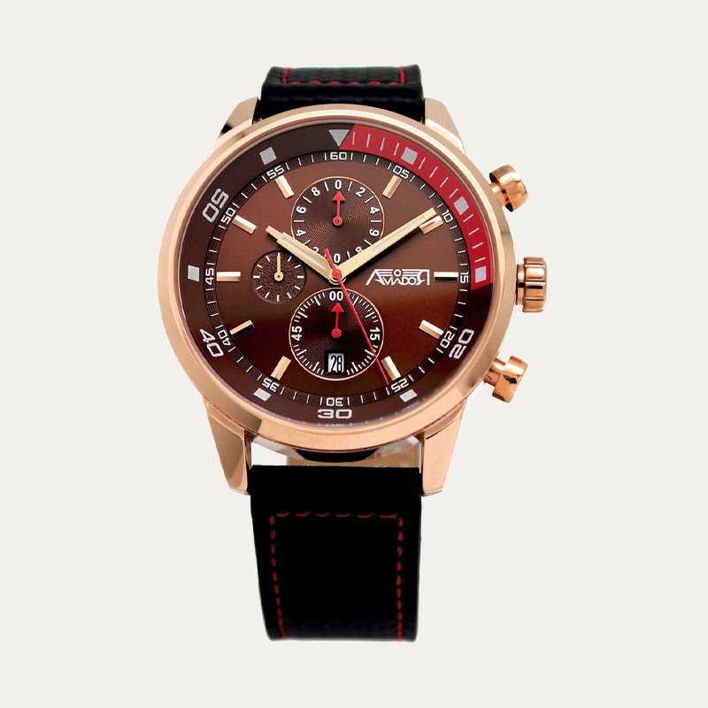 Reloj Aviador Caballero Acero Rosa Oxford