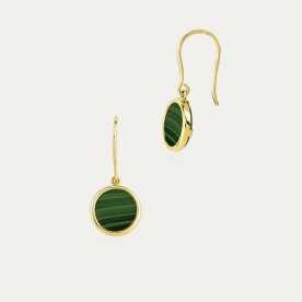 Pendientes de Oro Malaquita Aurea
