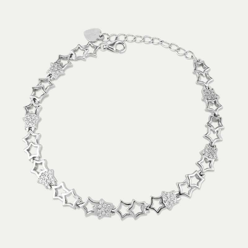 Pulsera Plata Circonitas Estrellas Sterneweg