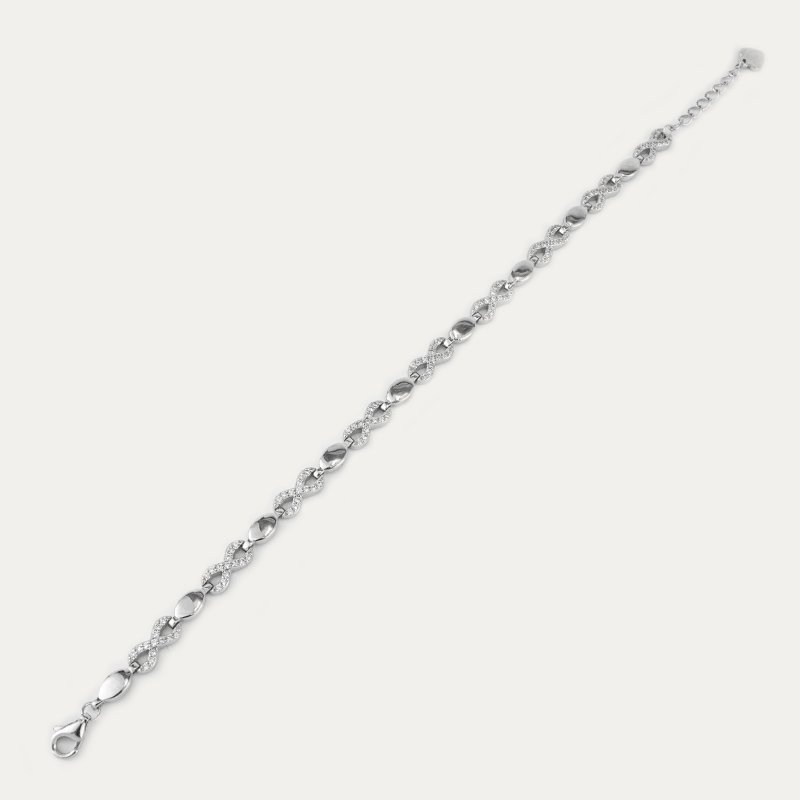 Pulsera Plata Circonias Infinitos Unendlich |OFERTA | Joyerías ARESSO
