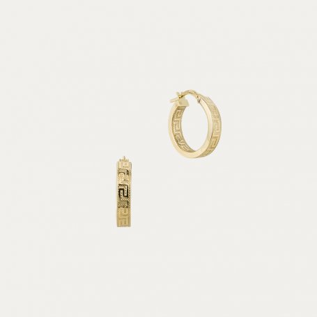 Pendientes de Media Caña de Oro 9k Greca Mykali