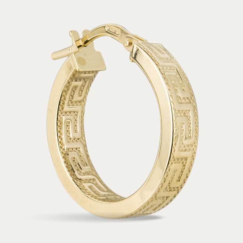 Pendientes de Media Caña de Oro 9k Greca Mykali