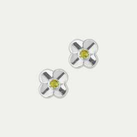 Pendientes de Plata con Circonita Amarillo Trébol Grlbklee