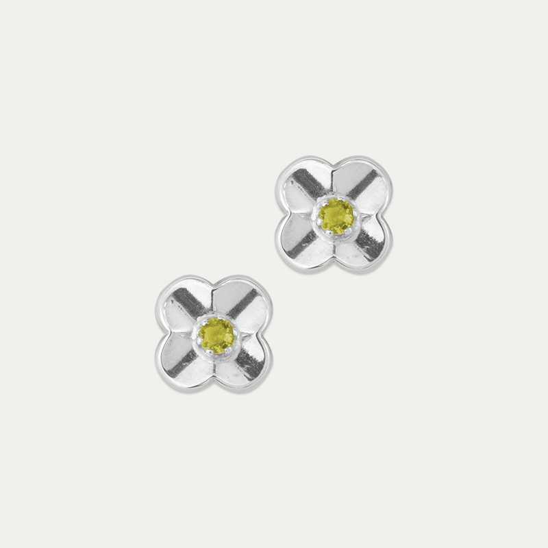 Pendientes Plata Circonita Amarillo Trébol Gelbklee