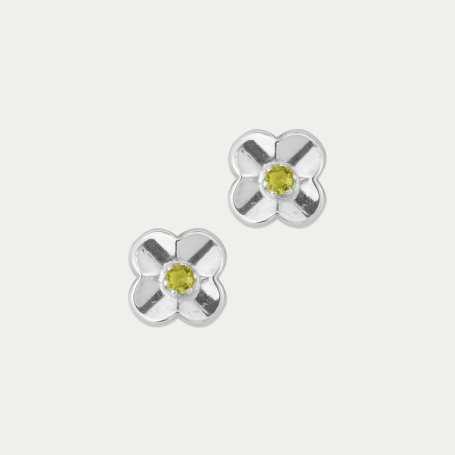 Pendientes de Plata con Circonita Amarillo Trébol Grlbklee