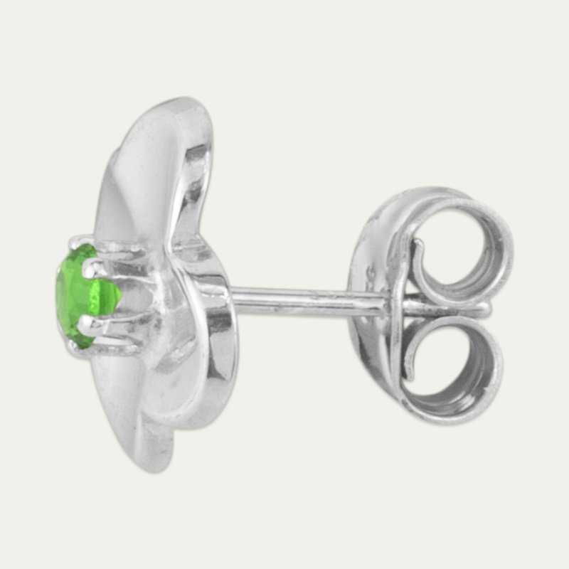 Pendientes de Plata con Circonita Verde Trébol Gruenklee