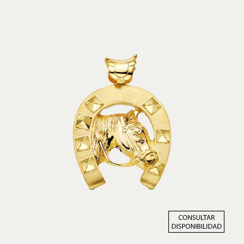 Colgante Oro 18k Herradura y Caballo Pferd | OFERTA Joyerías ARESSO