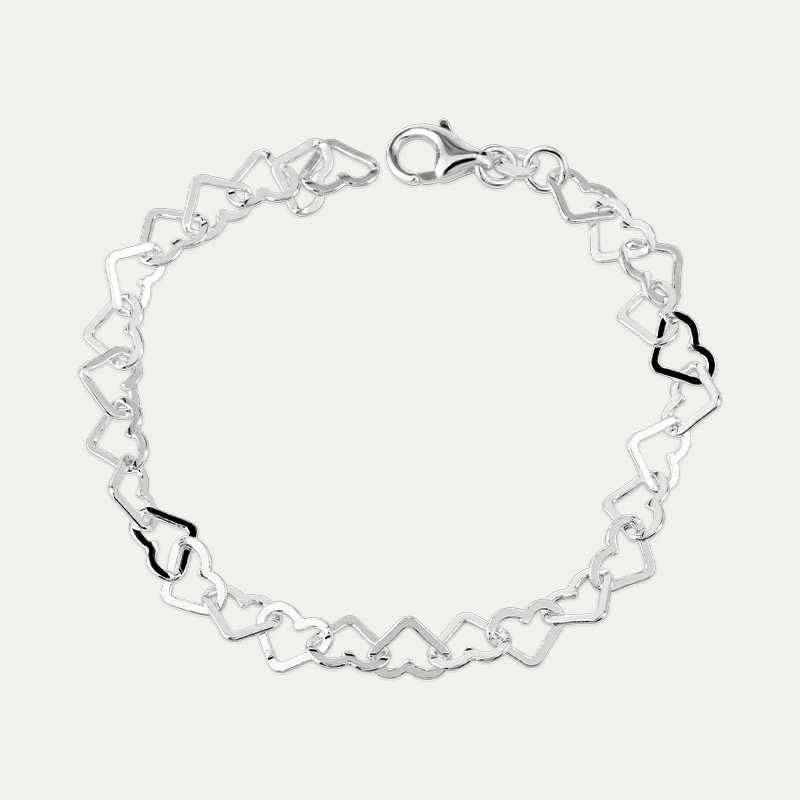 Pulsera Plata Corazones Enlazados Feelings