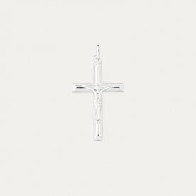 Colgante Cruz Plata Cristo Estampado