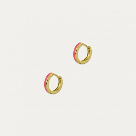 Pendientes Oro Aro Pink Nazar