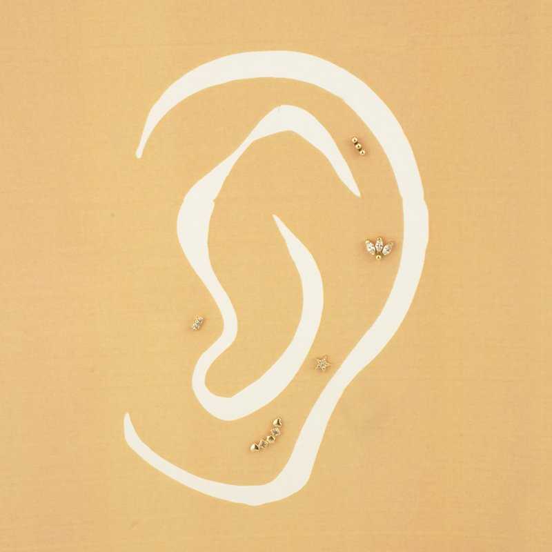 Piercing Oro 9k Cleo con Motivos