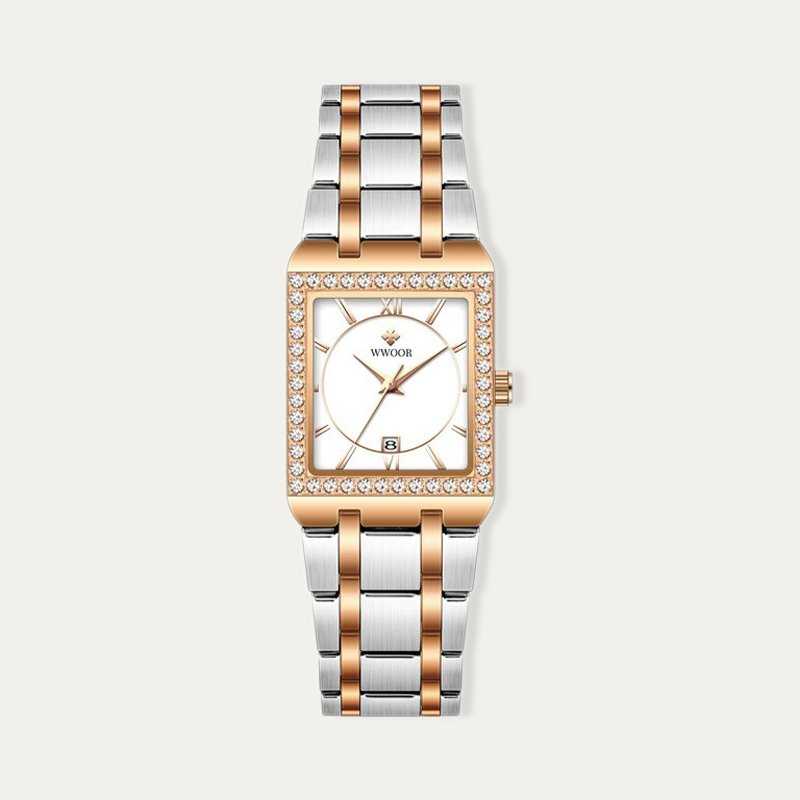 Reloj Mujer Acero Rosa y Blanco Shopie