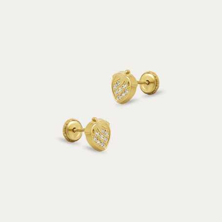 Pendientes Oro Con Circonitas Strawberry