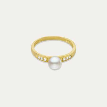 Sortija Oro Con Circonitas Central Perl