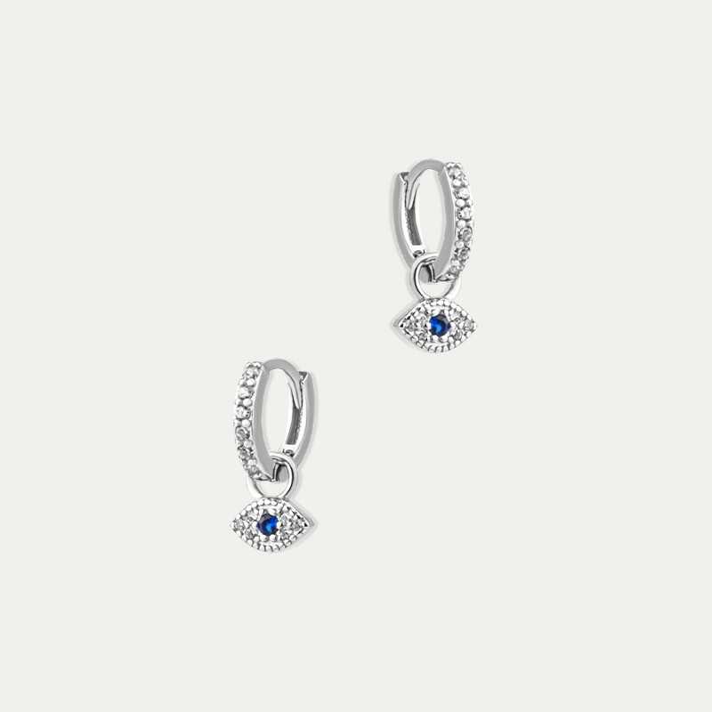 Pendientes Plata Ojo Nazar White