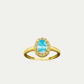 Sortija Oro Piedra Color Aguamarina Siena | Joyerías ARESSO