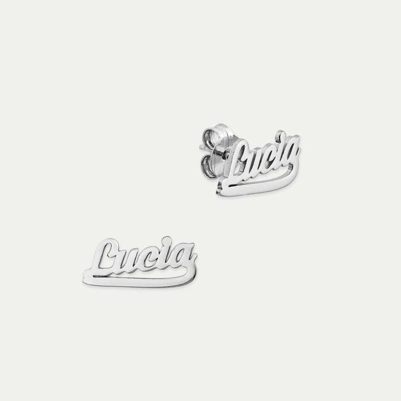 Pendientes Nombre Personalizado Plata Silver