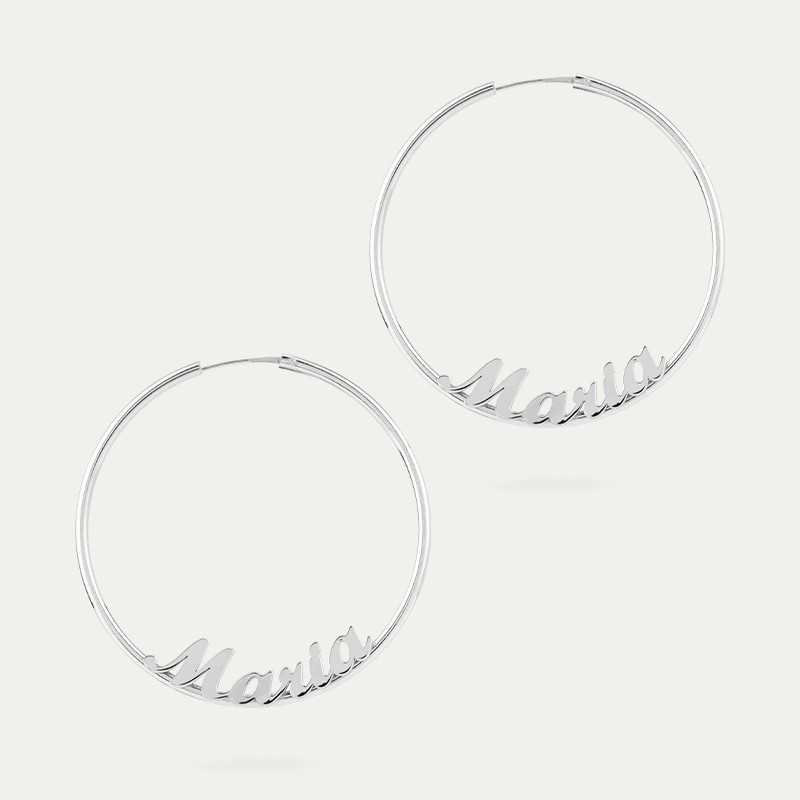 Pendientes Aro Personalizados Plata Circle