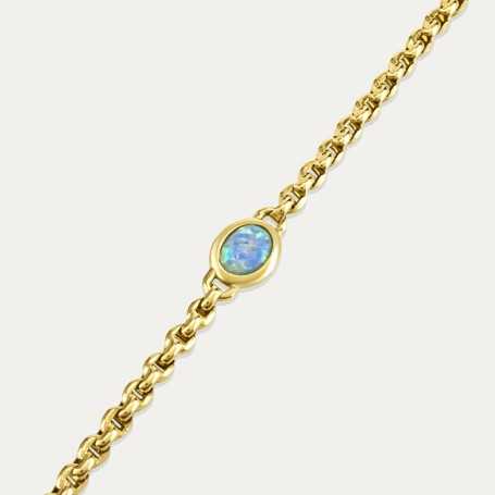 Pulsera Oro Piedra Color Ópalo Perú