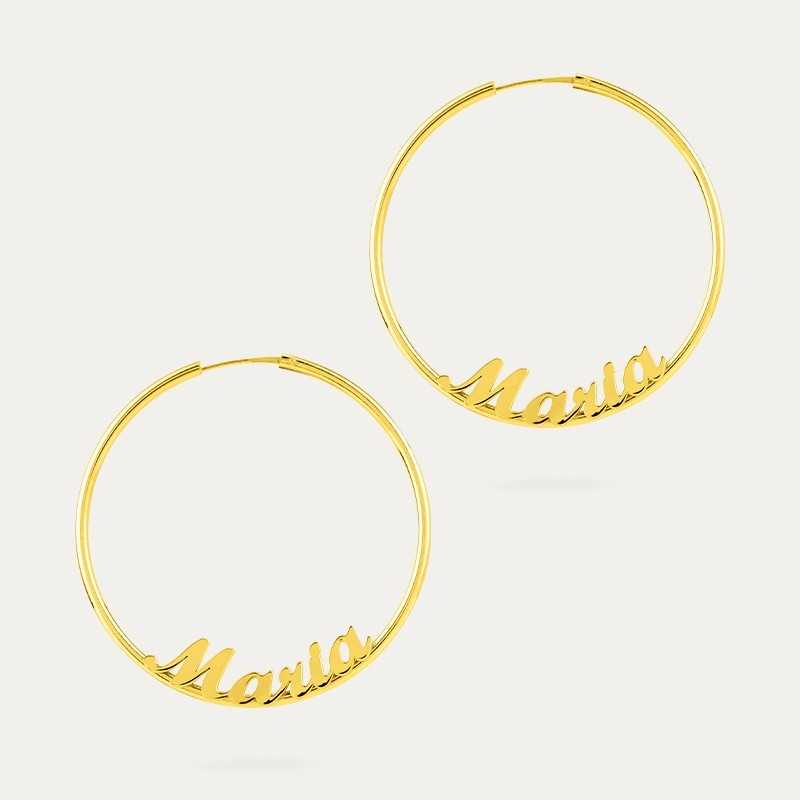 Pendientes Aro Personalizados Oro 18k Circle