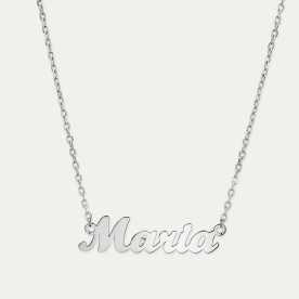 Collar Plata Nombre Personalizado Circonita Bromley