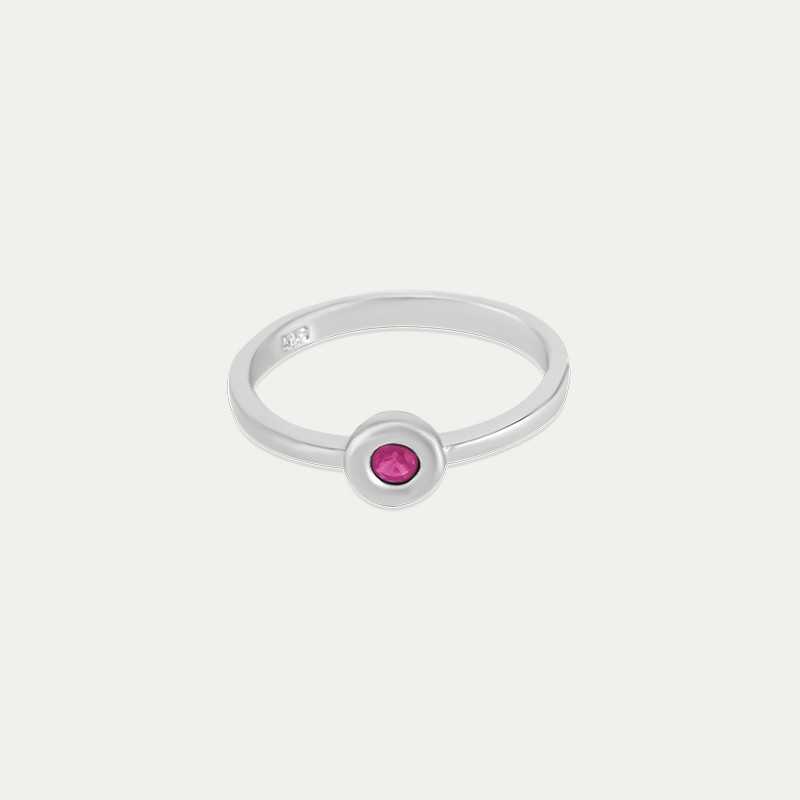 Anillo Plata Piedra Dama Rosa