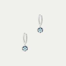 Pendientes Camafeo Plata Garra Flor Lobelia