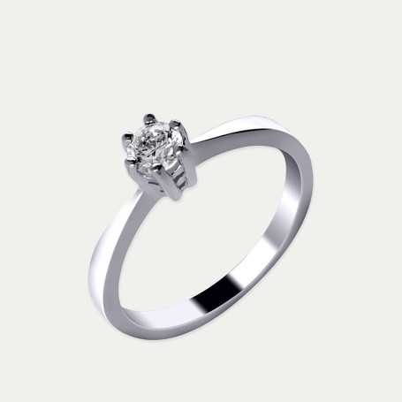 Solitario Oro Blanco Brillante Rory