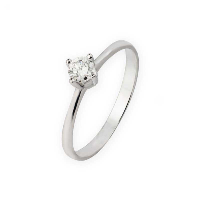 Anillo Brillante Oro Blanco Delecta