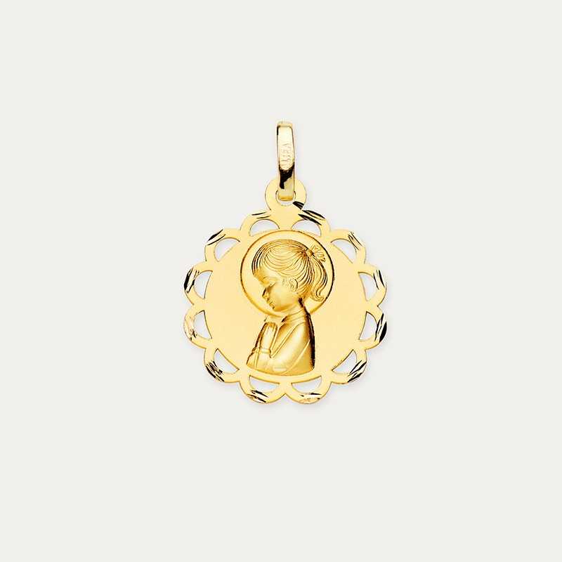 Medalla Oro 9k Infante Rezo Faith