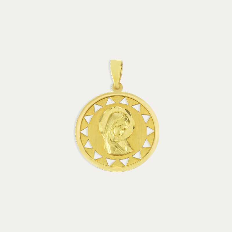 Medalla Oro 18k Virgen Prayer