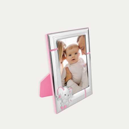 Marco Infantil Plata 9x13 Elefante Rosa Rastoke | Joyerías ARESSO