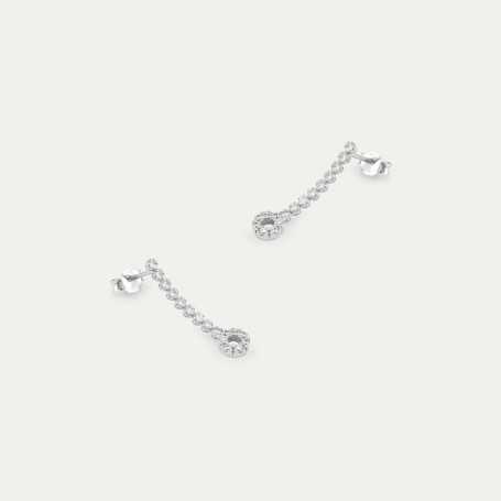 Pendiente Colgante Oro Blanco 18k Novia Zirconia