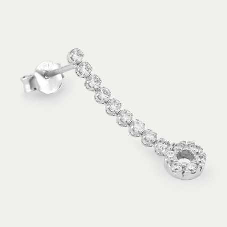 Pendiente Colgante de Oro Blanco 18k Novia Zirconia