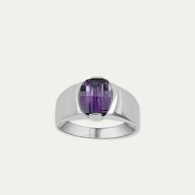 Anillo Oro 9k Piedra Color Amatista Veilchen OFERTA | Joyerías ARESSO