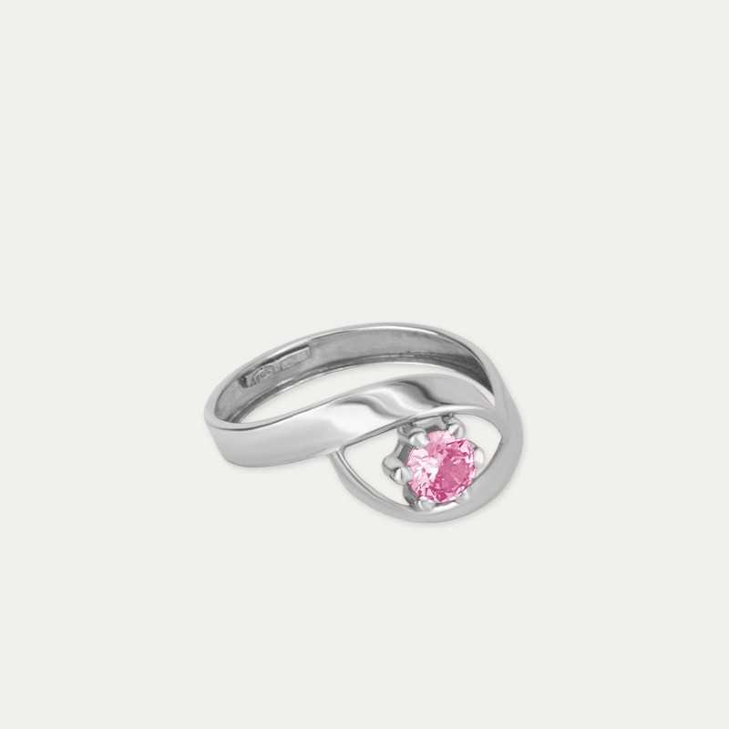 Sortija Oro 9k Piedra Color Rosa Rosen