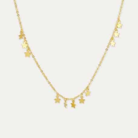 Collar Plata Dorada Little Stars  | OFERTA | Joyerías ARESSO |