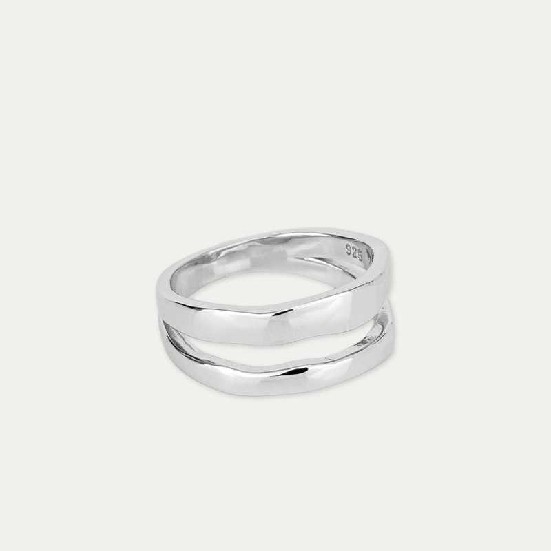 Anillo Plata Grey Double Ring